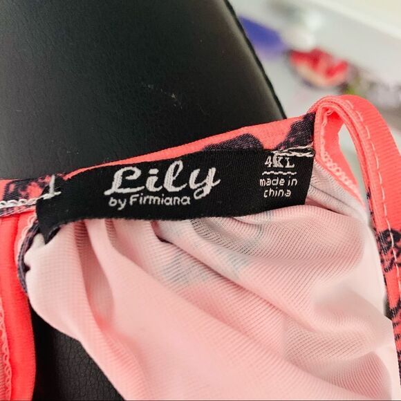 Lily By Firmiana Coral Print Tank - Picture 3 of 3